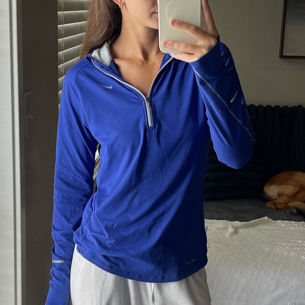 Nike Blue and Gray Women's Top